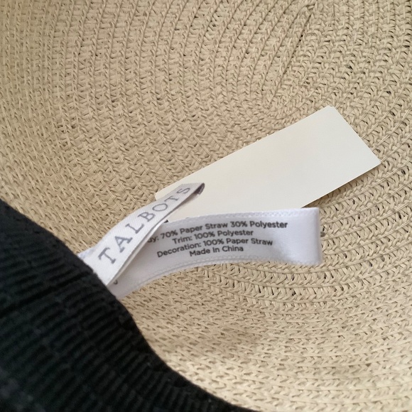 NWT Talbots Hat Beige with Black Trim and Bow One Size - Picture 6 of 6
